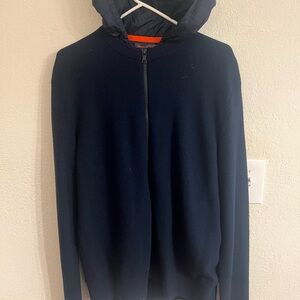 Banana Republic Men's Dark Blue Zip-Up Sweater
